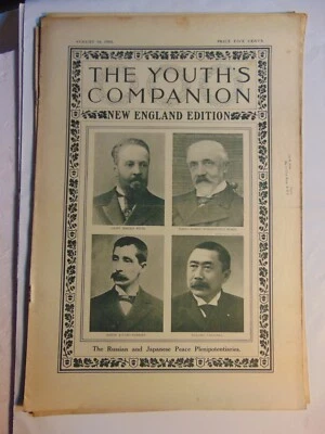 The Youth's Companion Magazine August 10, 1905 Russian & Japanese Peace - Image 1 of 2