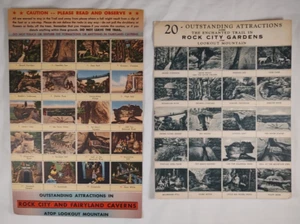 Lot Of 2 Giant Oversized Rock City Postcards Vintage Lookout Mountain Caverns - Picture 1 of 2