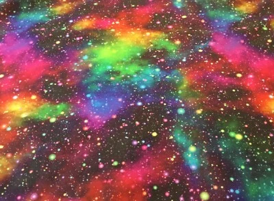 LITTLE JOHNNY Speckled Galaxy & Space 100% Cotton Fabric Fat Quarter. 50 x 50cm Craft sewing
