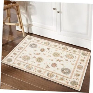GAOMON 2x3 Small Vintage Area Rug Indoor Throw Welcome Doormat 2 x 3 Feet Ivory - Picture 1 of 8