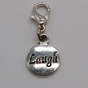 1/5/20pc "Laugh" Charm/ Zipper Pull/ Pendant; Silver Metal; Inspirational; Gifts - Picture 1 of 2