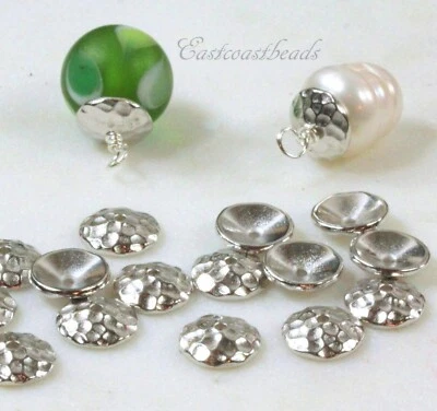 Tapas de cuentas martilladas TierraCast, 10 mm., chapado en bronce blanco, 10 piezas, 6325 Foto 1 de 3