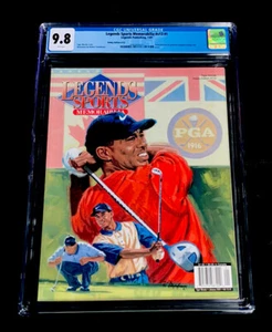 TIGER WOODS RARE LEGENDS PGA COVER GOLD FOIL CARDS 2001 NO LABEL GOLF CGC 9.8 - Picture 1 of 3