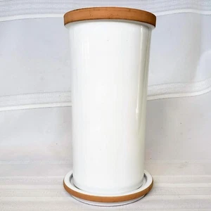 Dansk Pottery Ceramic Wine Chiller Cooler Terracotta White Barware Italy w/Base - Picture 1 of 7