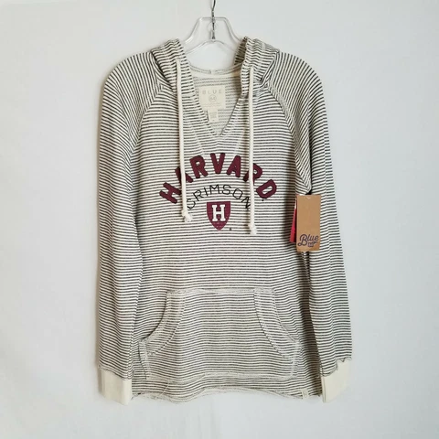 NEW Crimson Blue 84 Womens Harvard French Terry V-Neck Hoodie Sweatshirt Size M Cover