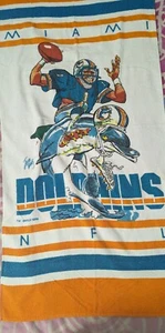 Vintage 1988 Miami Dolphins Jack Davis Beach Towel 28x56 - Picture 1 of 11