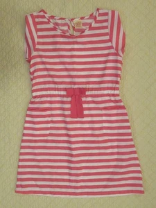 Faded Glory Girl's Dress Short Sleeve White and Pink Striped Size L (10-12) - Picture 1 of 12