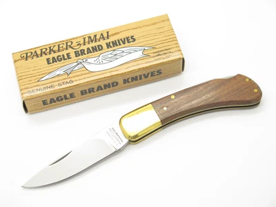 Vintage 1976-1978 Parker Frost Imai Seki Japan Wood 4" Folding Lockback Knife - Image 1 of 4