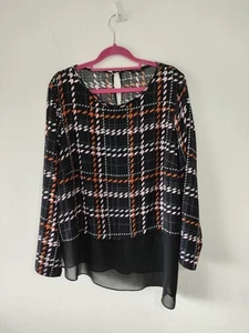 River Island Womens Blouse Top 18 Black Pink Orange Summer Asymmetrical Casual - Picture 1 of 9