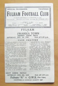 FULHAM v SWANSEA TOWN 1945/1946 *Good Condition Football Programme* - Picture 1 of 2