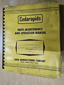 Cedarapids,  Model 1213 Cone Plant, Parts,  Operation & Maintenance Manual. ... - Picture 1 of 13