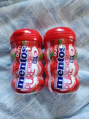 Mentos 口香糖 草莓 纯新鲜 50 件 04/27 密封 全新 批量 2 件  — 第 1/4 张图片