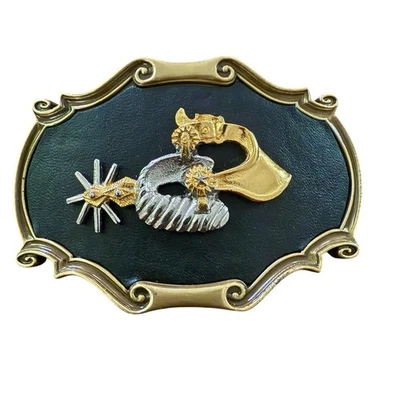 Vtg Rattlesnake Brass Reptile Belt Buckle Raintree USA  70s Western Desert Rodeo - Image 1 of 4