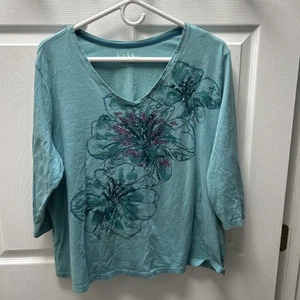 Top Nicole Miller New York 1X cuello en V adornado - Imagen 1 de 7