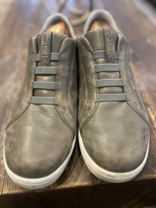 Kizik Men's New York Olive Leather Boston Hands Free Slip On Sneakers 11.5 M - Picture 1 of 9