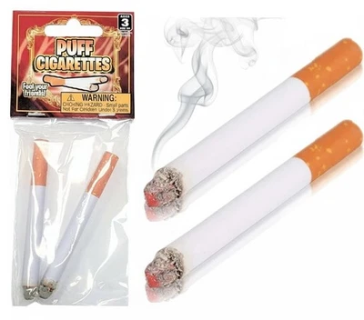 Cigarrillos soplantes de escenario falsos realistas utilería para bromas, Halloween, diversión de disfraces Foto 1 de 4