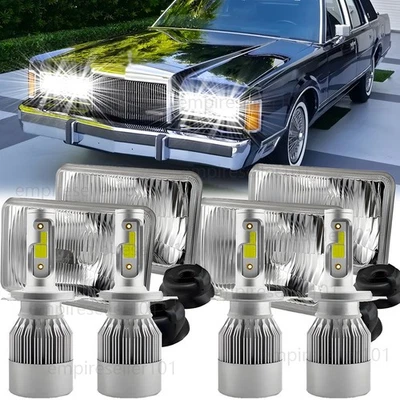 For Lincoln Town Car 1981-1989 4PCS 4X6" LED Headlights High/Low Beam 6000k DOT - Image 1 of 4