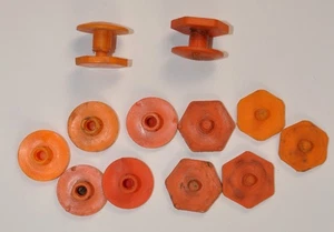 Lineman Rubber Sleeve Two Piece Screw Buttons Orange Lot of 12 - Picture 1 of 1
