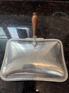 Vintage Silver Plated Wood Handled Tray With Unicorn Crest Engraving & Hinged Li - Picture 1 of 16