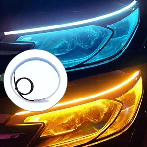 Tira de lámpara de señal de giro de luz diurna LED automotriz de 2 piezas para faros - Imagen 1 de 16