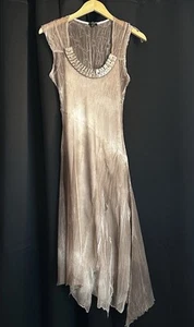 Vestido Komarov Pequeño Marrón Crema Hombre Plisado Midi con Chaqueta - Imagen 1 de 8