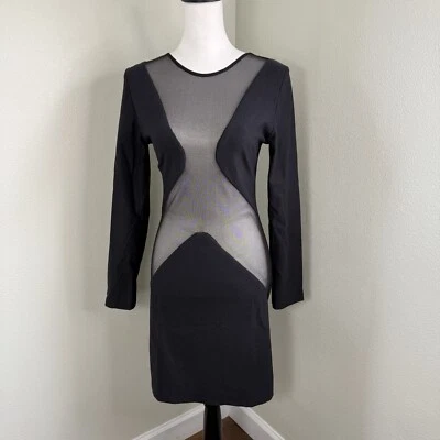 Vestido Vintage Adolfo Sánchez Negro Lana Malla Corte Talla 4 Foto 1 de 4