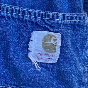 1970s Vintage Carhartt Bib Denim Overalls Workwear Coveralls Jean Mens Retro - Picture 1 of 10
