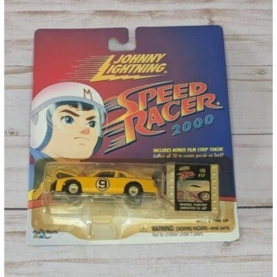 Johnny Lightning Speed Racer 2000 Yellow Die-Cast Car & Carded Token - Image 1 of 4