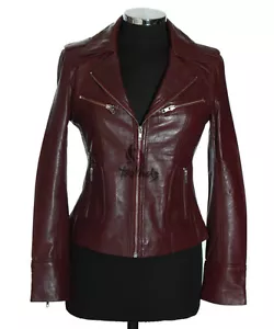RACHEL Giacca Donna Pelle Ciliegia Classica Moda Giacca Vera Pelle - Foto 1 di 12