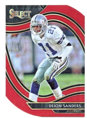 DEION SANDERS 2020 Panini Select Maroon Prizm Die-Cut #321 Dallas Cowboys Card - Image 1 of 3