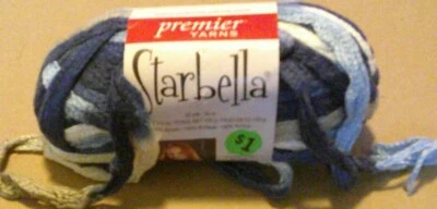 1 Skein Faded Jeans Super Bulky Acrylic Ribbon Yarn, Premier Yarns STARBELLA - Image 1 of 2
