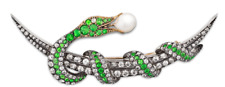2.50CT Ligth Green Emerald & Cubic Zirconia Snake Style Amazing Design Brooch