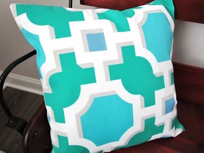 Modern outdoor Patio Porch Toss pillow cover zipper closure abstract 20 x 20 - Image 1 of 2