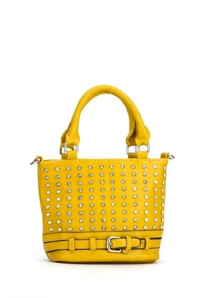 YELLOW – Encrusted Buckle Bag Studded Bags - Image 1 of 1