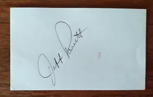 Scheda indice Jeff Parrett autografata 3x5 inchiostro nero anni 90 Expos Phillies - Foto 1 di 1