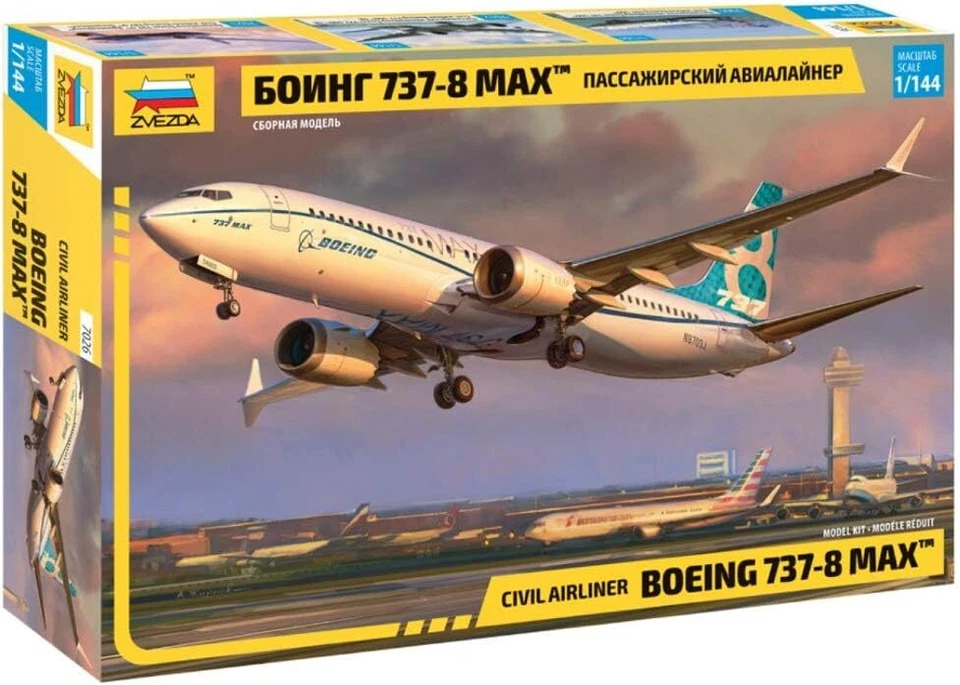 Zvezda 7026 Civil Airliner Boeing 737-8 Max 1 144