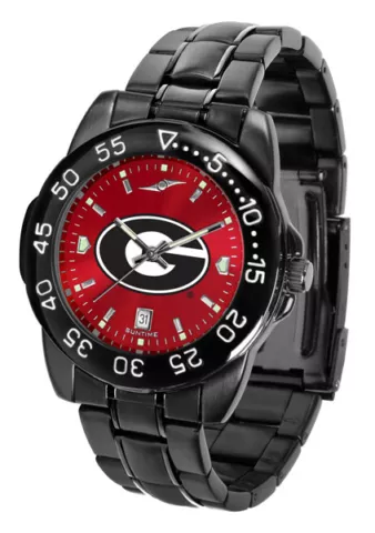 Georgia Bulldogs Ncaa Licensed Men Fantom Anochrome Watch, Dog Tag & Wallet Cover