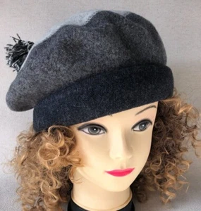 McBURN Baskenmütze Wollbaske Filzmütze mit Bommel Wolle Umschlag - Bild 1 von 22