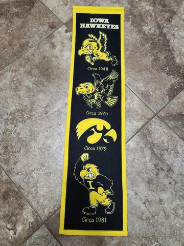 IOWA HAWKEYES EMBROIDERED WOOL HERITAGE BANNER Cover