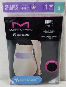 Maidenform Flexees Women's Lace Shaping Thong Size Small Black NEW - Picture 1 of 8