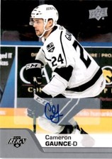 2020-21 Upper Deck AHL Base Autograph - 30 Cameron Gaunce - Reign - E 1:24 (BB2)