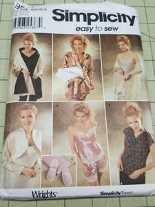 Simplicity 9961 Cami Tap Panty Shrug Wraps Bolero Robe Sizes XXS XS S UNCUT - Picture 1 of 8