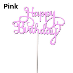 10PCS Party Supplies Happy Birthday Decor Glitter Paper Cake Topper Dessert