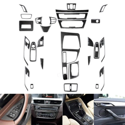 Kits completos de molduras interiores de fibra de carbono 32 piezas para BMW X1 F48 2016-18 Foto 1 de 4