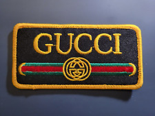 VINTAGE RECLAIMED GUCCI LOVE ONE EMBROIDERED IRON ON PATCH 4" X 2"