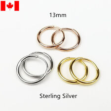 Pair trend Huggie Hoop Earring S925 Sterling Silver girl woman jewelry GIFT 13MM