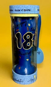 Vaso de cerveza pintado a mano 18 cumpleaños nuevo en caja estante superior XL azul taza para beber - Imagen 1 de 18