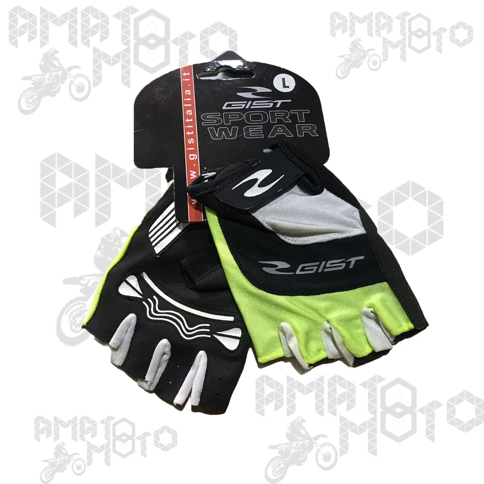 Gants Vélo Demi Doigts Été Mod Haut Jaune Vélo de Course Vtt Vélo - Photo 1/1