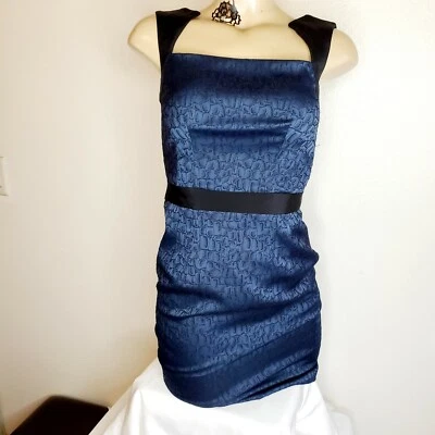 Jay Godfrey Womens Blue And Black Evening Dress Size 2 Party Cocktail Dress  - Image 1 of 4