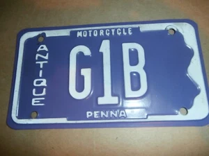 Vintage PA Pennsylvania Penna Motorcycle License Plate G1B Antique - Picture 1 of 2